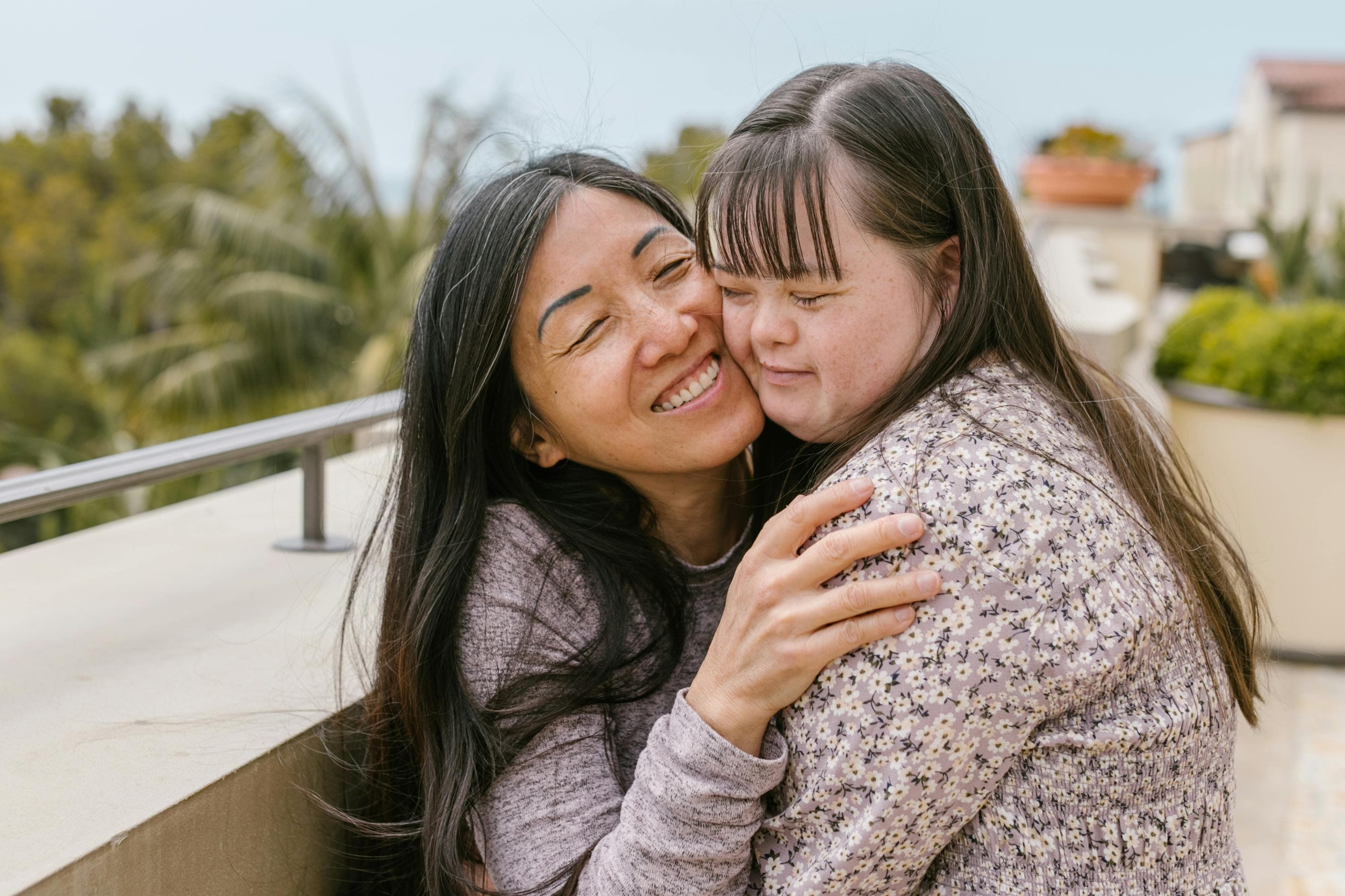 Happy parent and child together